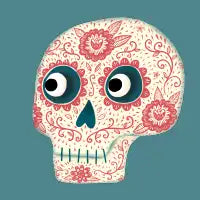 Sugar Skull Teal T-Shirt - design