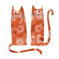 Two Suspicious Cats - design