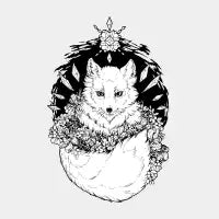 Float Ice Fox - Black Linework - design
