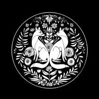 Fox Tile - Black Linework - design