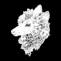 Lily Deer - Black Line Version - design