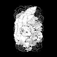 Mushroom Witch - Black Linework version - design