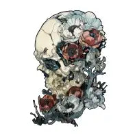 Intricate Botanical Skeleton - design