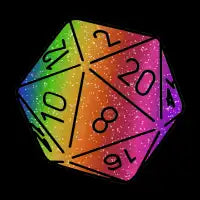Rainbow Glitter D20 - design