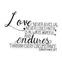 Hand Drawn Verse 1 Corinthians 13:7 - design