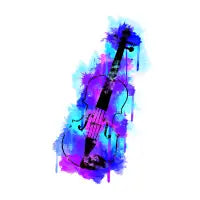 Watercolor Violin (Black Version) - design