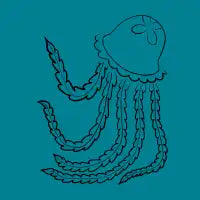 Cartoon jellyfish Fine Art Print - design