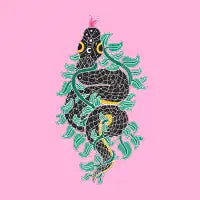 Starry Snake in the Vines - design