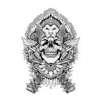 Mayan skeleton warrior (bw) - design