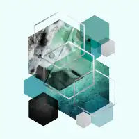 Geometric Teal Silver - design