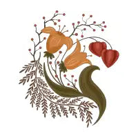 Flower and physalis - design