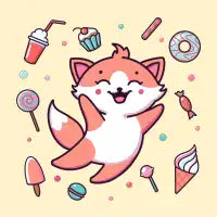 Fox loves sweets - design