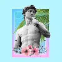David Statue, Vaporwave - design