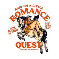 Busy On A Romance Quest. Pin Up Girl Romance Novel Shirt Gift For Book Readers - design