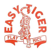 "Easy Tiger, Play Nice" Cute Red Tiger Typography Design - design