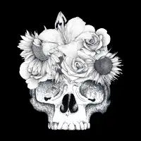 Floral Skull Art T-Shirt - design