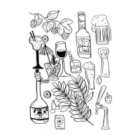 Hand Drawing Alcohol Doodles - design