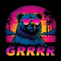 GRRRR Synthwave Bear - design