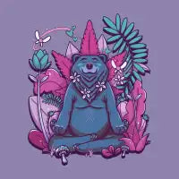 Trippy Meditating Nature Bear - design