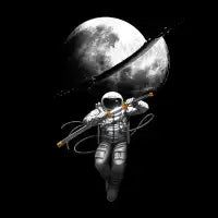 Astronaut Samurai Cutting the Moon - design