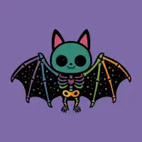 Rainbow Glow Bat - design