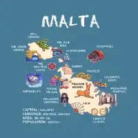 Malta - Illustrated map - design