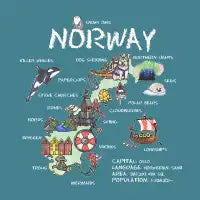 Norway - Illustrated map - design