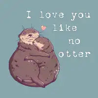 Otters in love - design