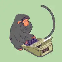 Monkey on Typewriter - design