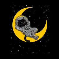 Crescent Astronaut Cat - design