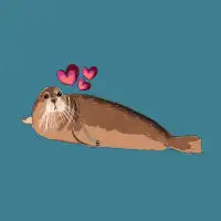 Bearded seal in love - design