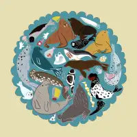 Seals and sea lions species Mandala - design
