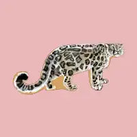 Snow Leopard in winter in pink - design