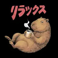 Capybara enjoy coffe T-Shirt - design