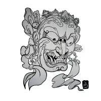 Bold Line Samurai Mask - design