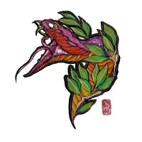 Neon New School Watercolor Snake - design
