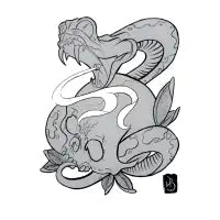 New School Skull and Snake - design