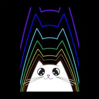 Rainbow Purring Cat - design