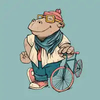 Hipster Hippo - design
