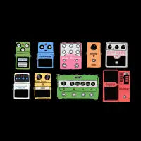 Guitar Pedals Pedal Board Hand Drawn Illustration - design