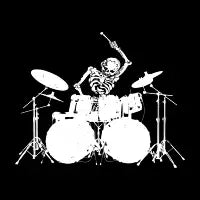 Skeleton Playing Drums - design