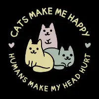 Cats Make Me Happy T-Shirt - design