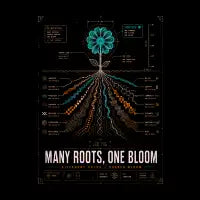 Many Roots, One Bloom - design