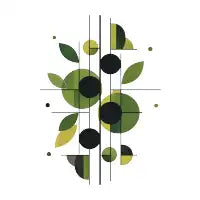 Olive Leaf Geometry | Modern Minimal Aesthetic - design
