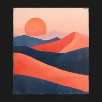 sunset in the peach fuzz desert - design