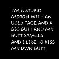 I’m a Stupid Moron - design