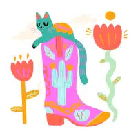 cowboy boot cat cutie - design