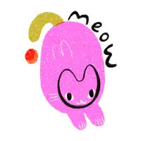 meow pink abstract cat - design