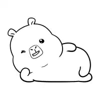 Capybara Side Lay BW - design