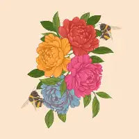 Buzzin Peonies - design